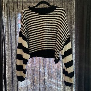 Free People striped black and white sweater